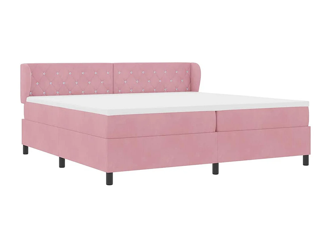 Cama con Somier y Colchón Gris Oscuro 80x200 cm Terciopelo Rosa