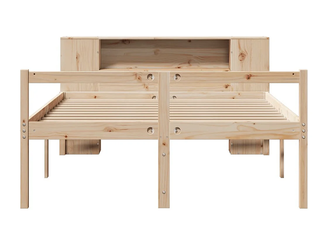 Lit bibliothèque sans matelas 120x190 cm bois de pin massif