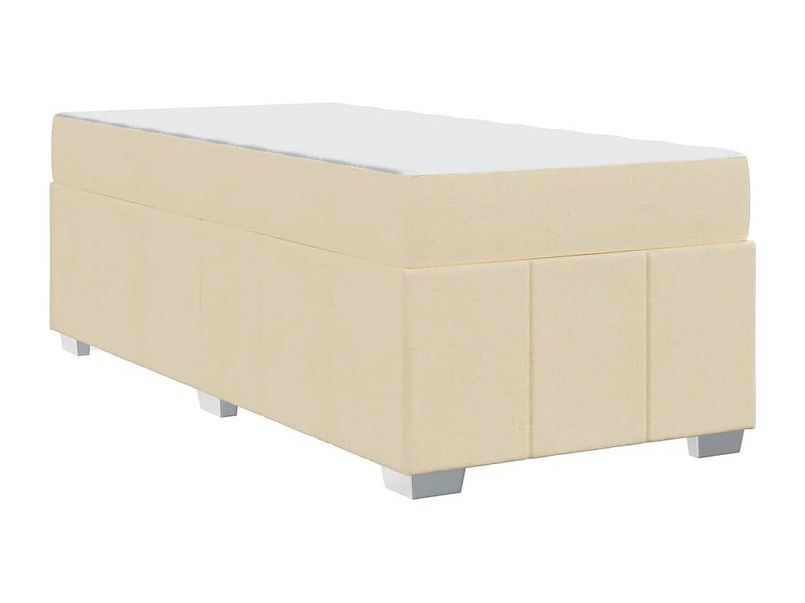 Cadre de lit avec matelas Crème 120 x 190 cm tissu