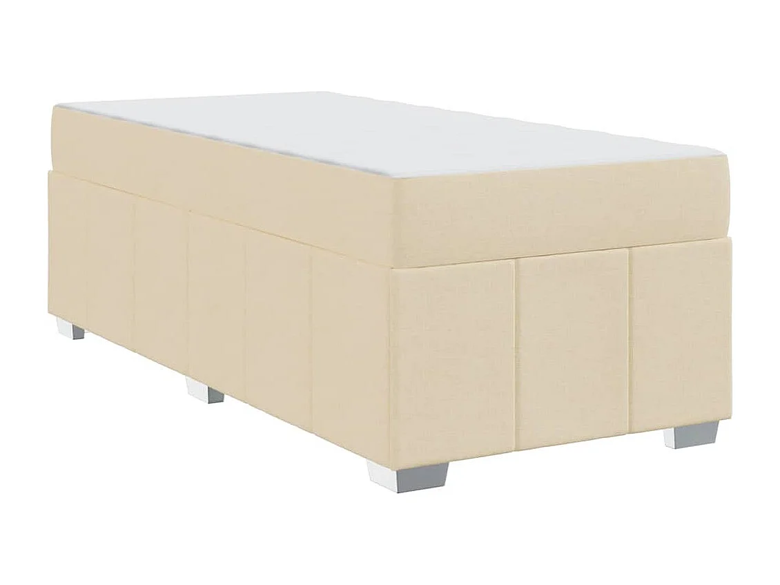 Cadre de lit avec matelas Crème 120 x 190 cm tissu