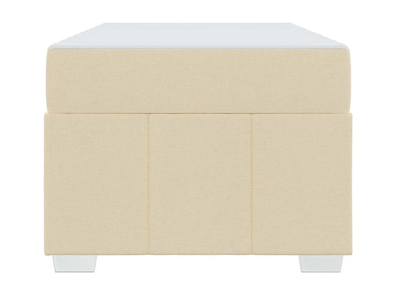 Cadre de lit avec matelas Crème 120 x 190 cm tissu