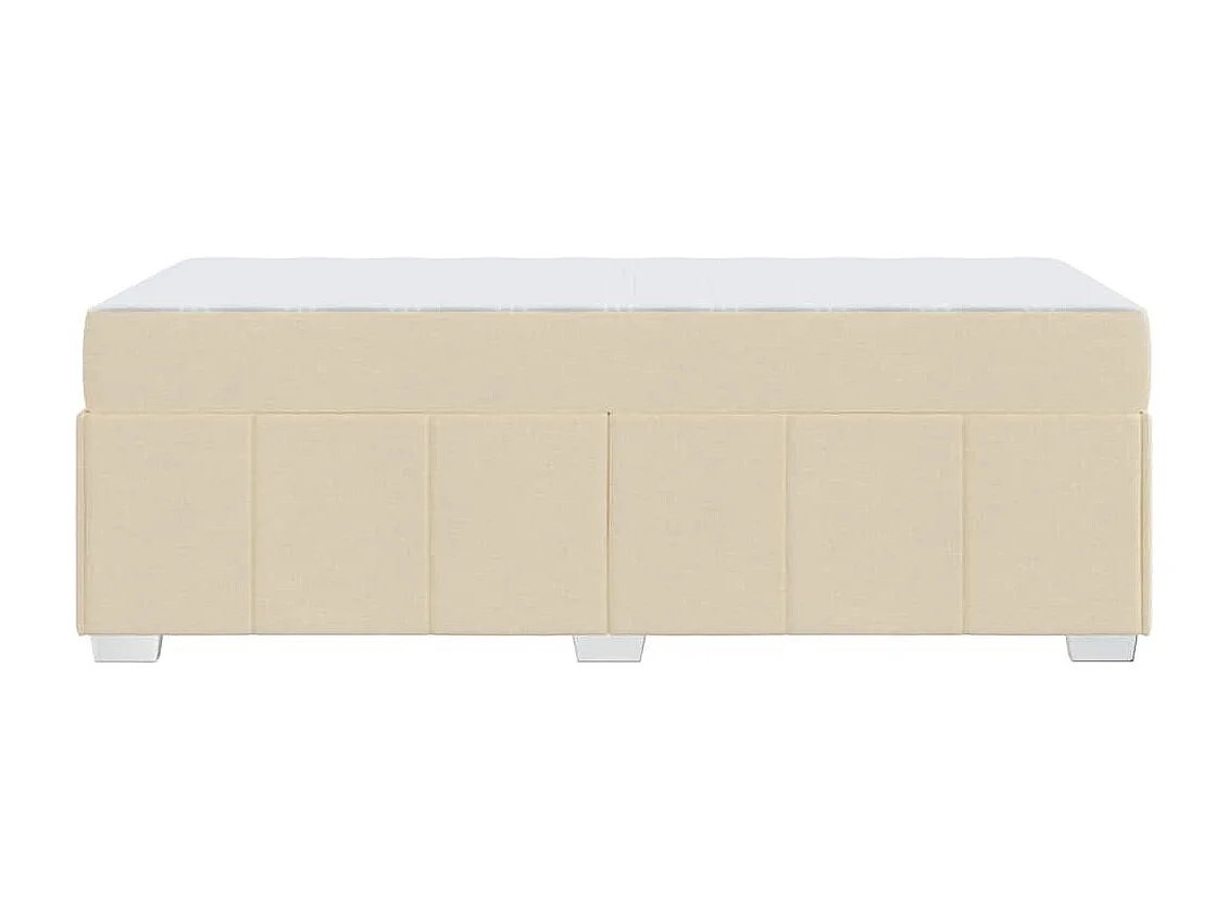 Cadre de lit avec matelas Crème 120 x 190 cm tissu