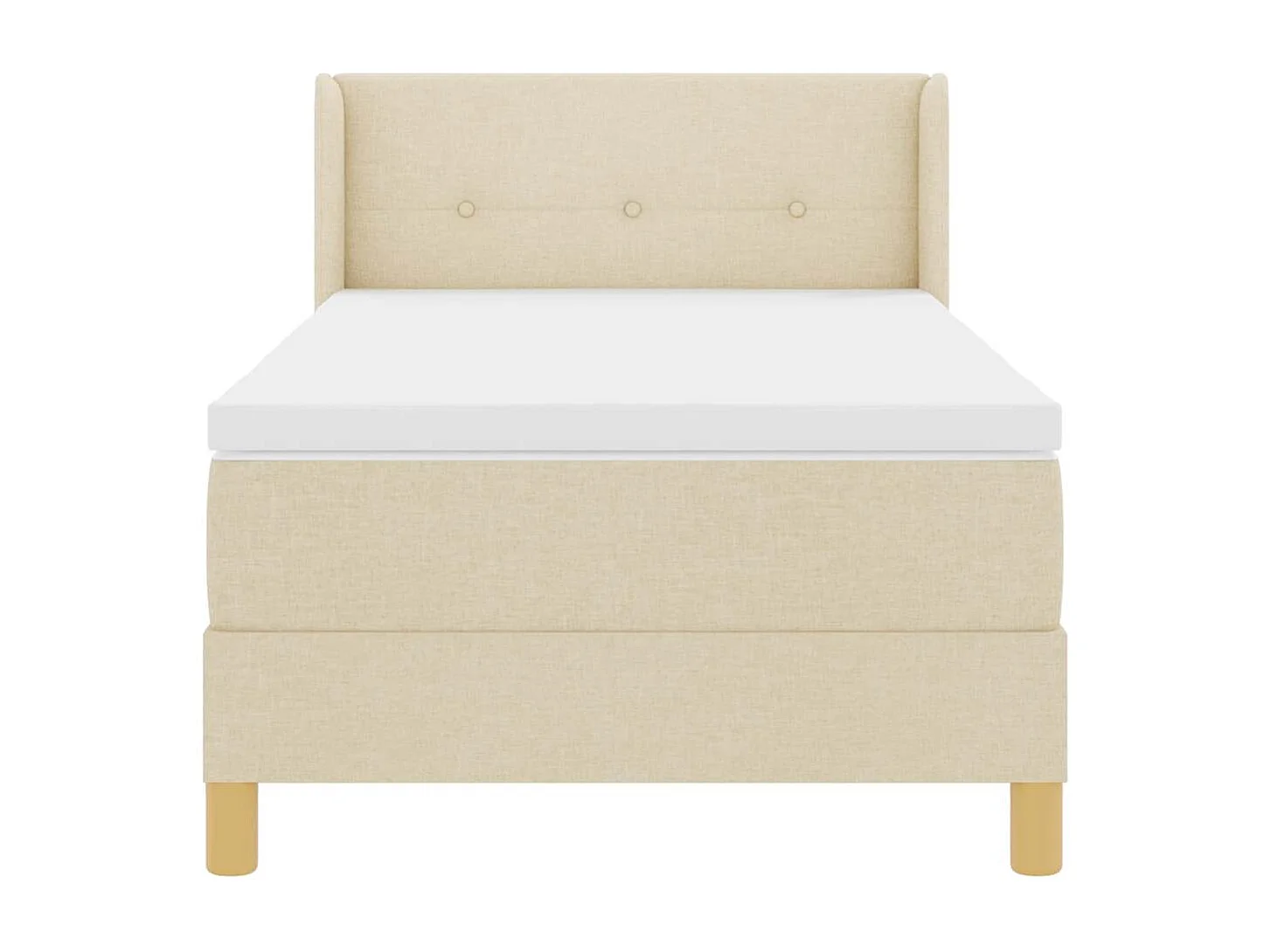 Cadre de lit avec matelas Crème 80 x 200 cm tissu