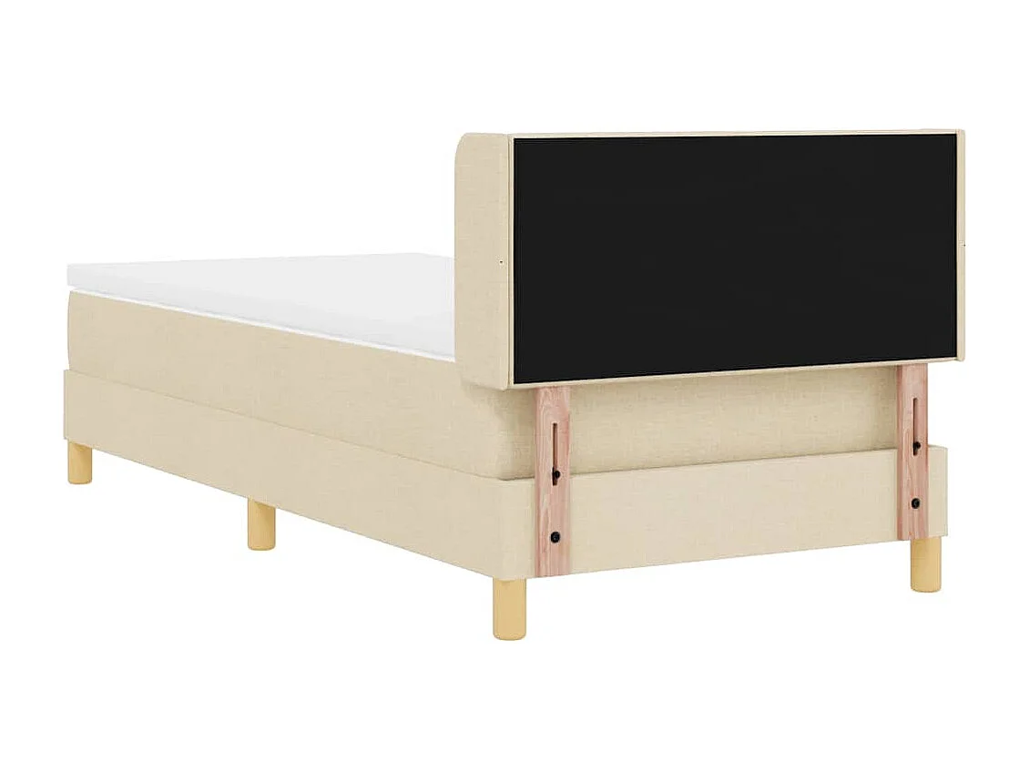 Cadre de lit avec matelas Crème 80 x 200 cm tissu