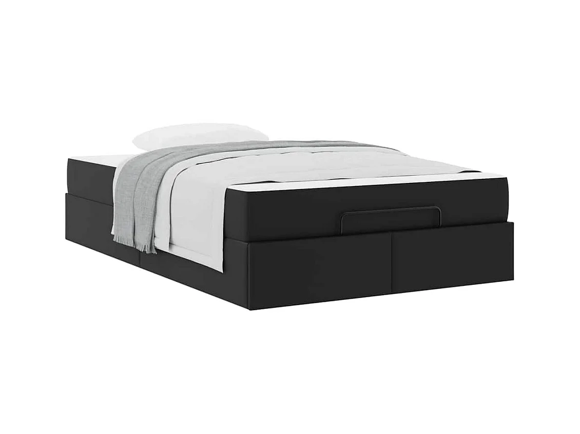 Cadre de lit avec matelas Noir 120 x 200 cm Faux cuir