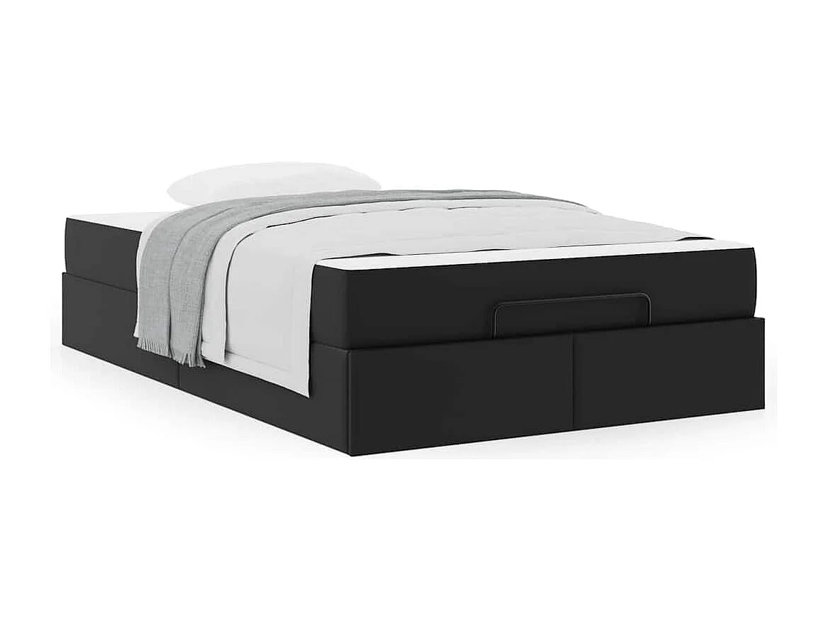 Bedframe met matras met matras Zwart 120 x 200 cm Kunstleer