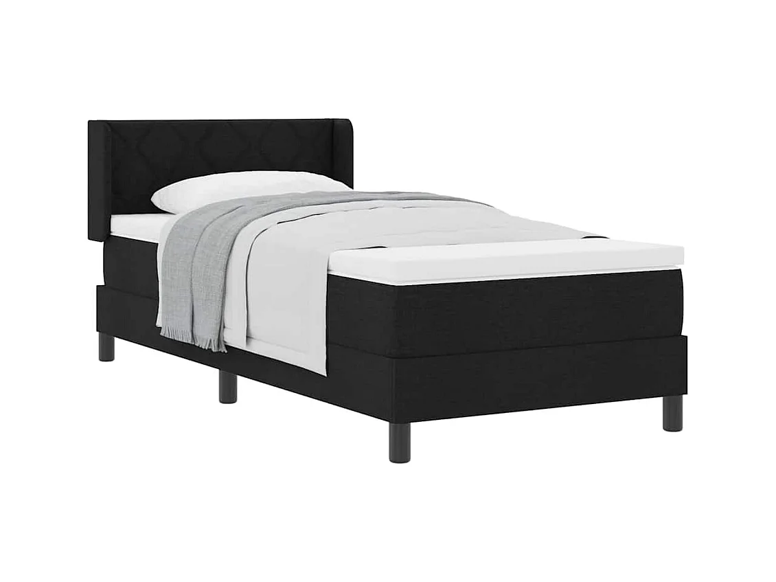 Cadre de lit avec matelas avec matelas Noir 90 x 190 cm
