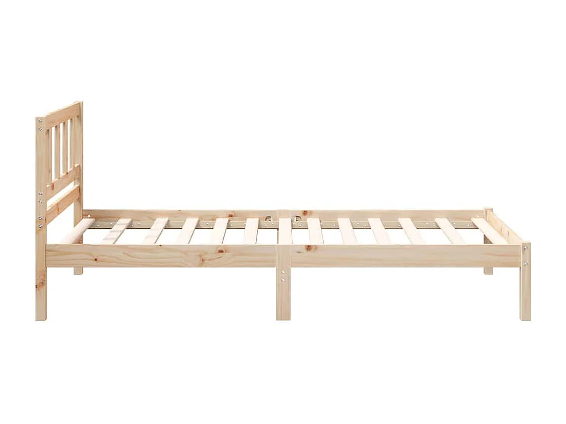 Estructura de cama Marrón 75 x 190 cm Madera maciza de pino