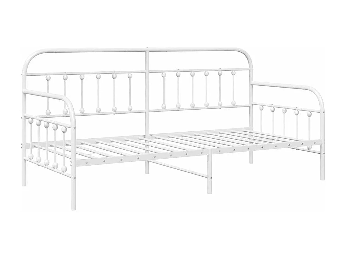 Bedframe voor een daybed met hoofdeinde Wit 90 x 200 cm Staal