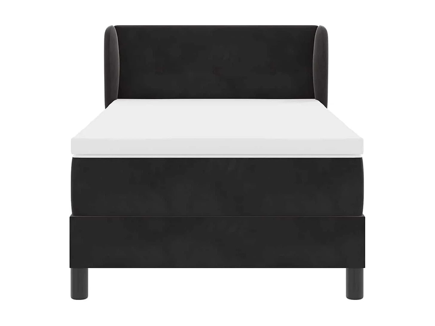 Cadre de lit avec matelas gris foncé 80x200 cm en velours