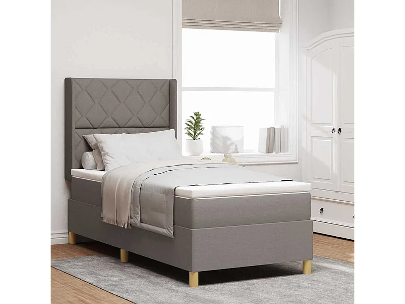 Cama Box Spring Cinzento-acastanhado 100 x 200 cm tecido