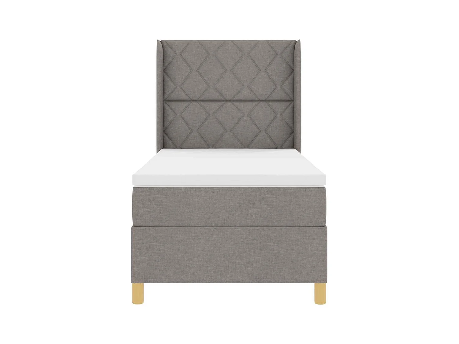 Cadre de lit avec matelas Taupe 100 x 200 cm tissu