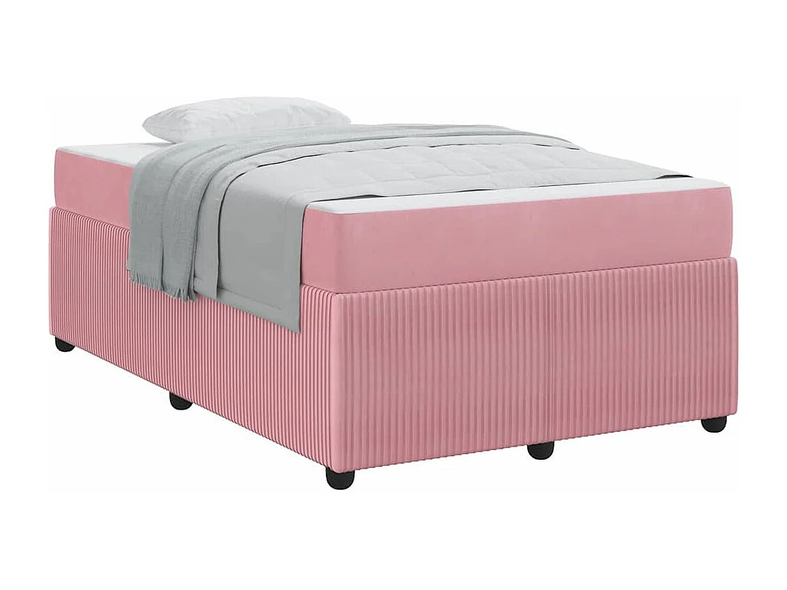 Cadre de lit avec matelas Rose 120 x 190 cm Velours