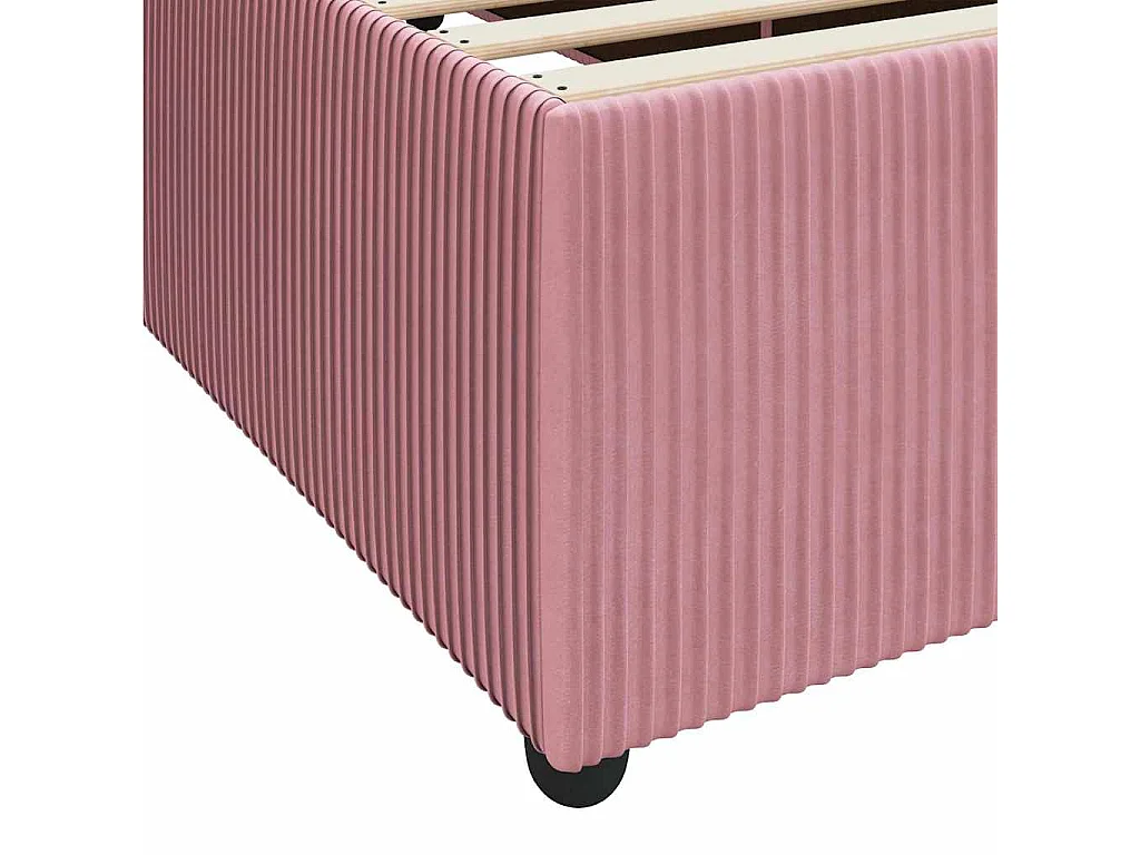 Cadre de lit avec matelas Rose 120 x 190 cm Velours