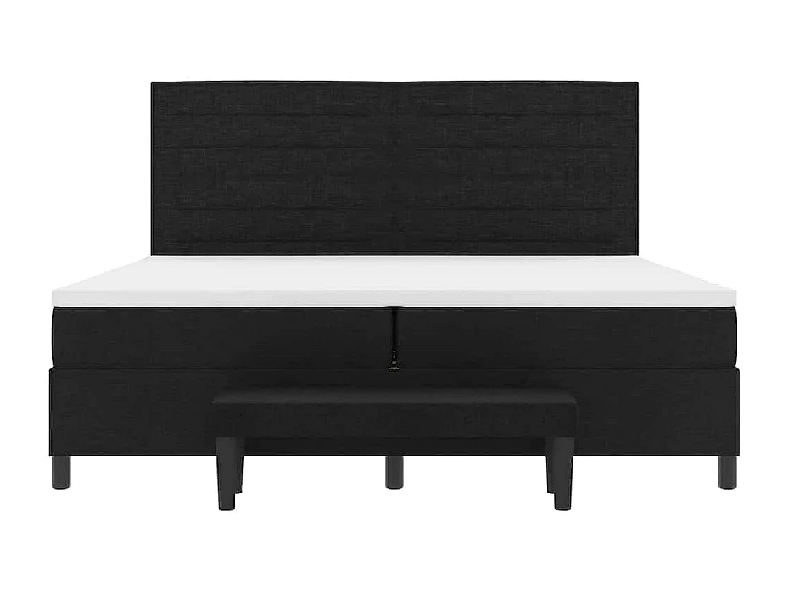 Cadre de lit avec matelas Noir 200 x 200 cm tissu