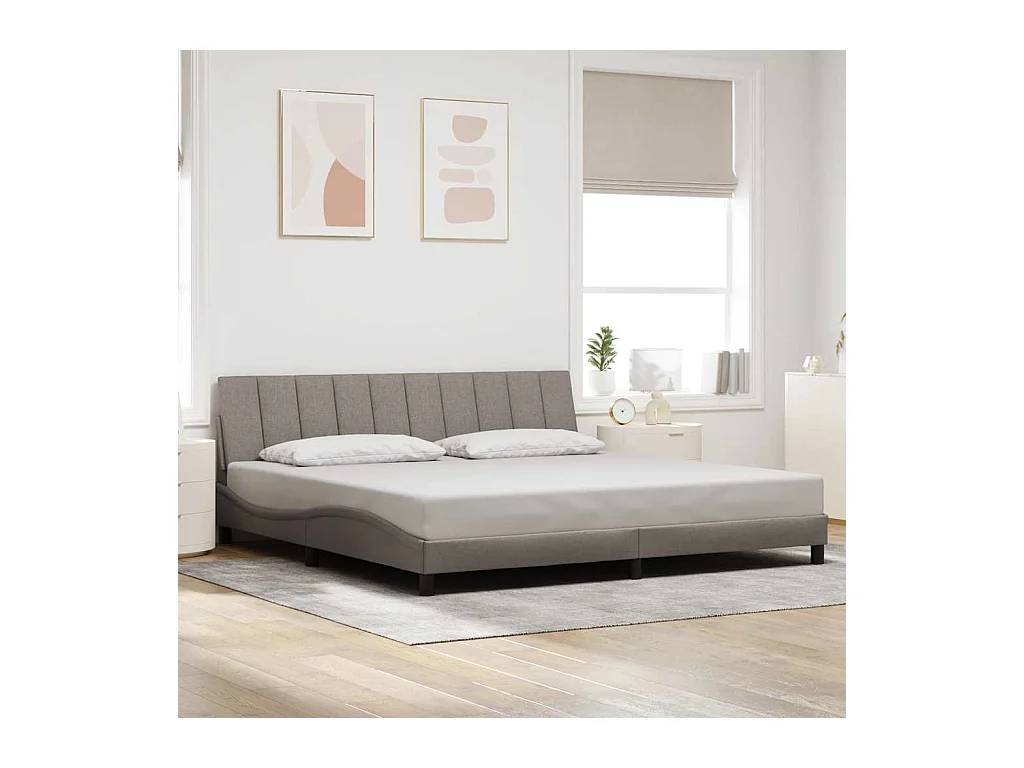 Cadre de lit sans matelas taupe 200x200 cm tissu