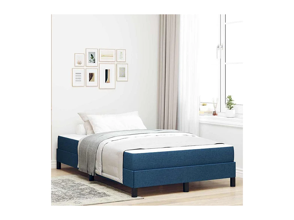 Cama Box com colchão Azul 120 x 200 cm tecido