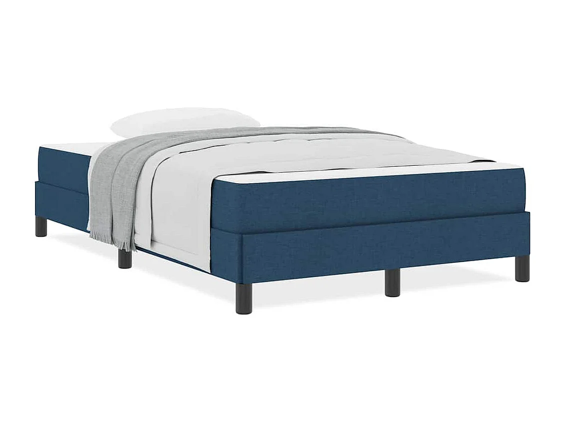 Cadre de lit avec matelas Bleu 120 x 200 cm tissu