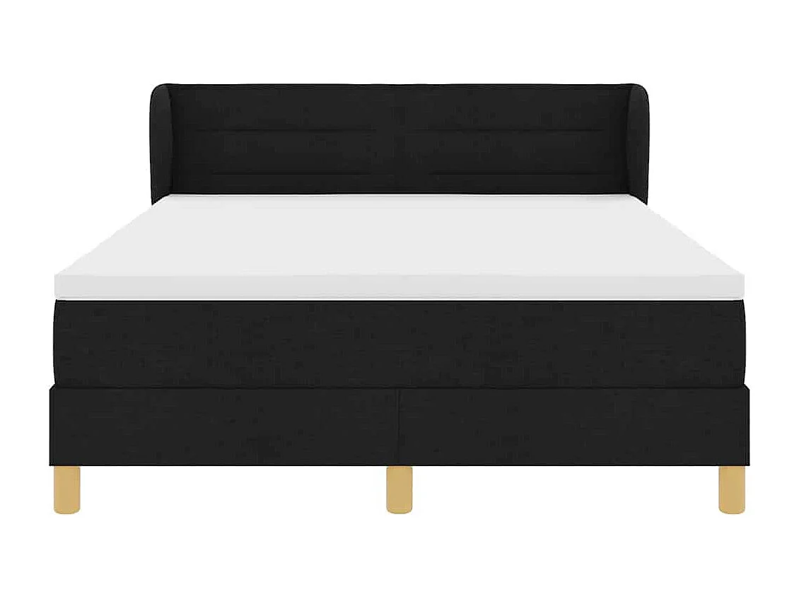 Cama con somier y colchón Crema 90x200 cm Fabric Negro