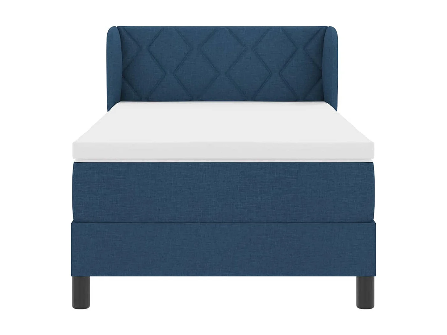 Cama box spring con colchón con colchón Azul 90 x 200 cm tela