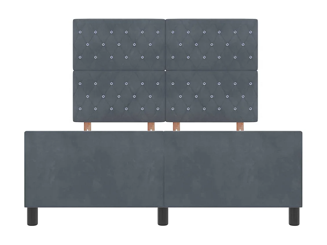 Estructura de cama Gris oscuro 140 x 190 cm Terciopelo