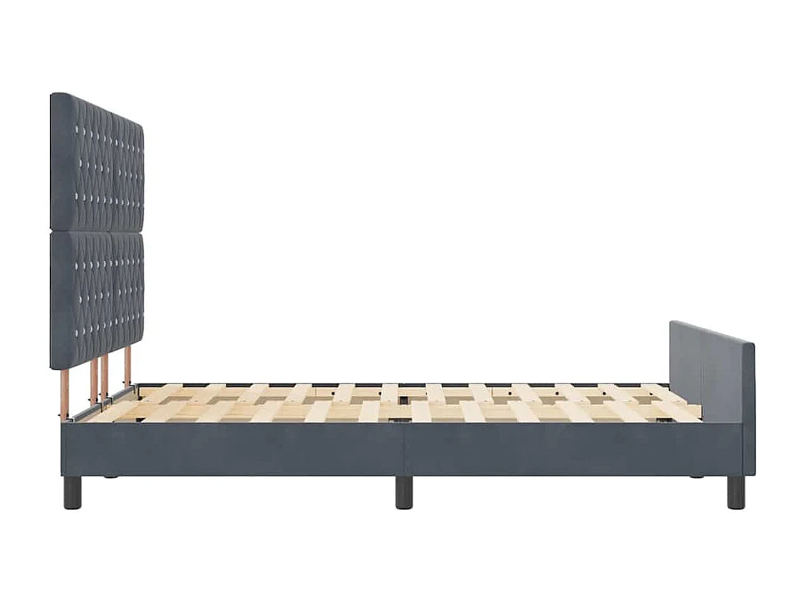 Estructura de cama Gris oscuro 140 x 190 cm Terciopelo