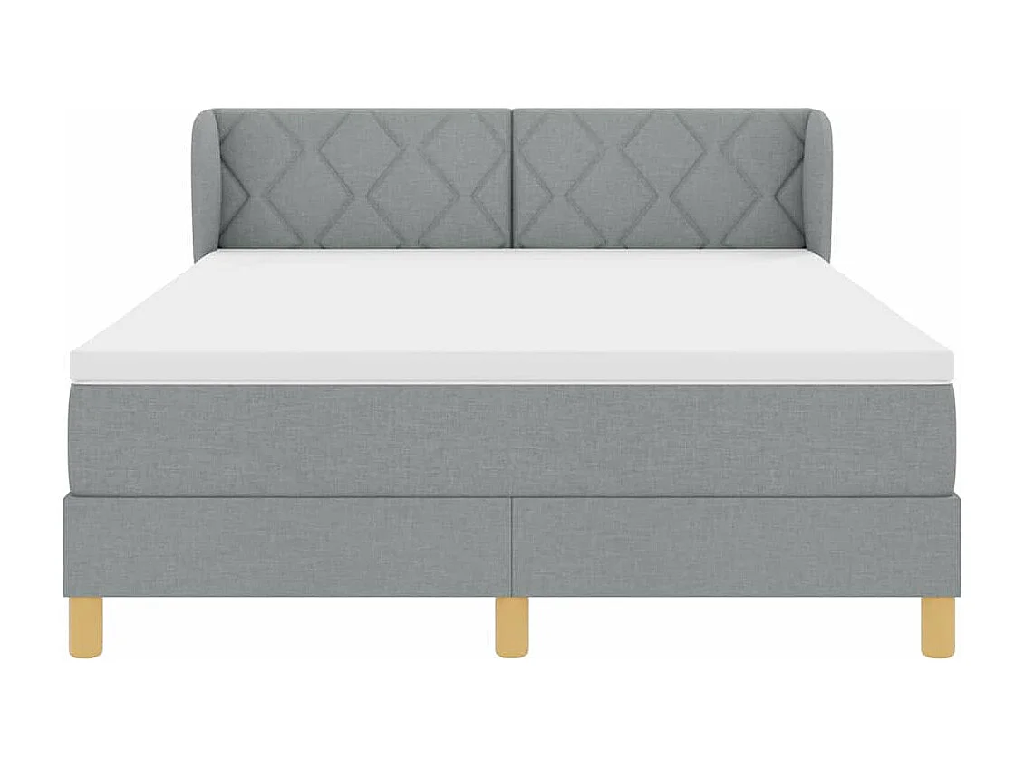 Cadre de lit avec Matelas Crème 90x200 cm Tissu Gris clair