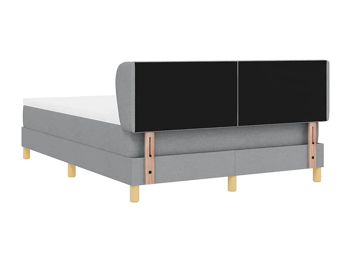 Cadre de lit avec Matelas Crème 90x200 cm Tissu Gris clair