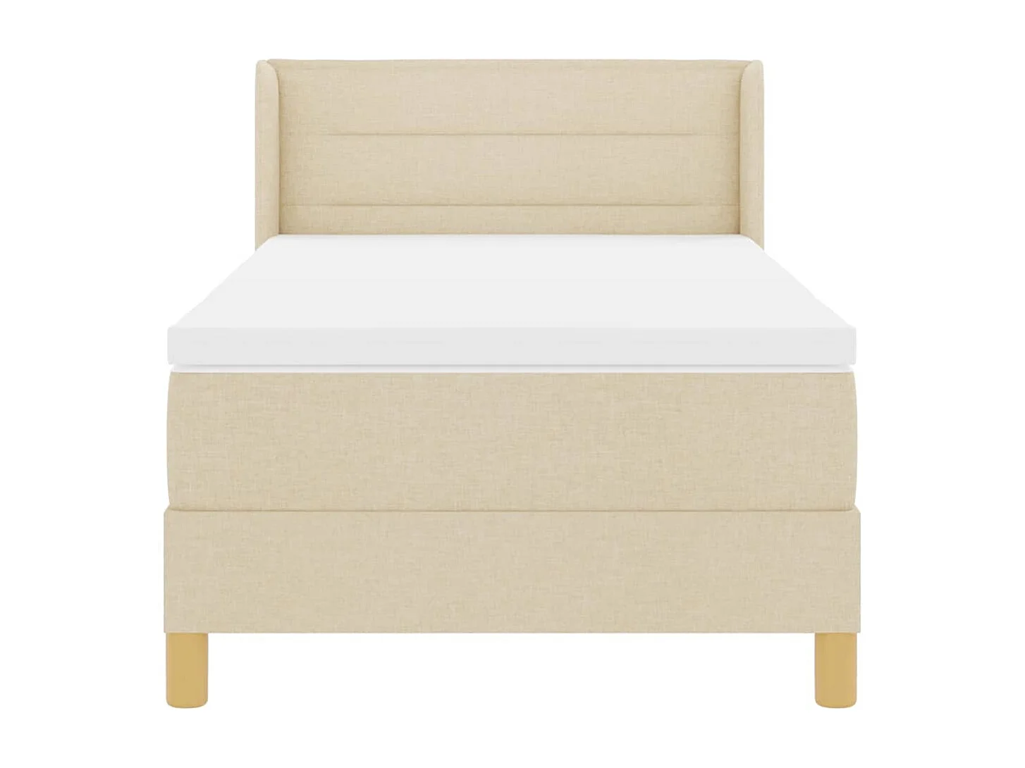 Cadre de lit avec matelas Crème 100 x 200 cm tissu