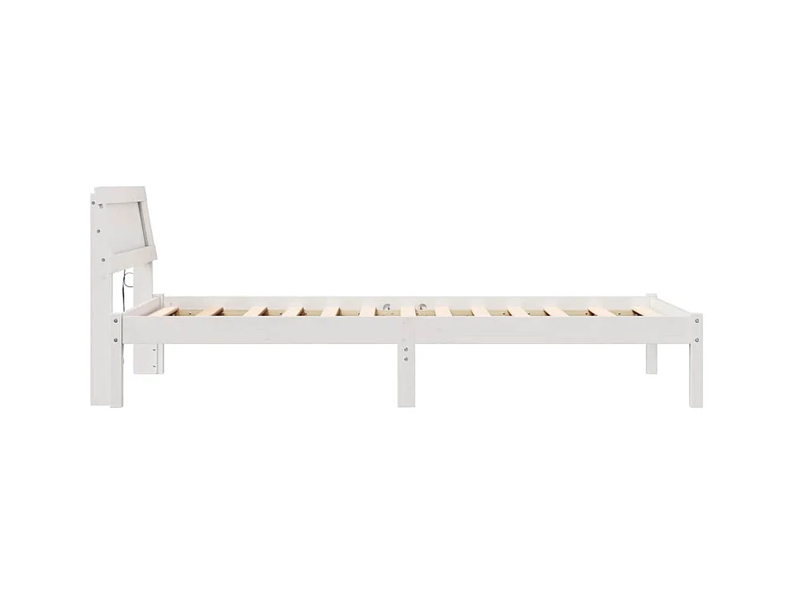 Cadre de lit Blanc 90 x 200 cm Bois massif en pin