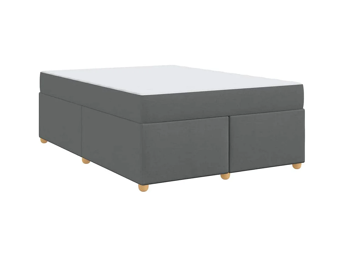 Cadre de lit avec matelas Gris foncé 160 x 200 cm tissu