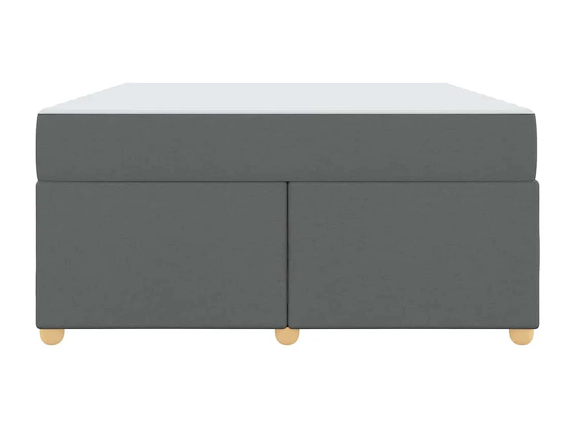 Cadre de lit avec matelas Gris foncé 160 x 200 cm tissu