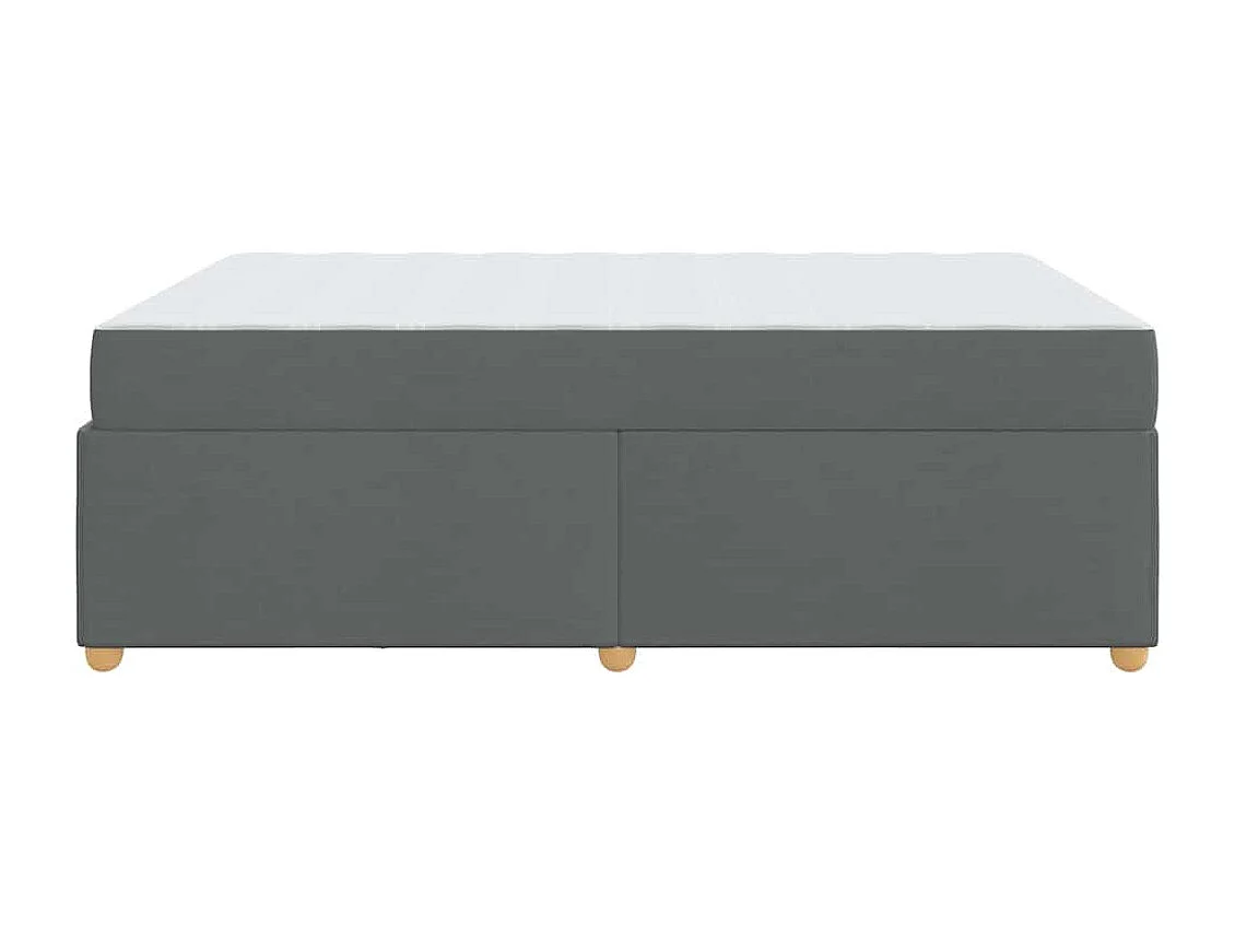 Cadre de lit avec matelas Gris foncé 160 x 200 cm tissu