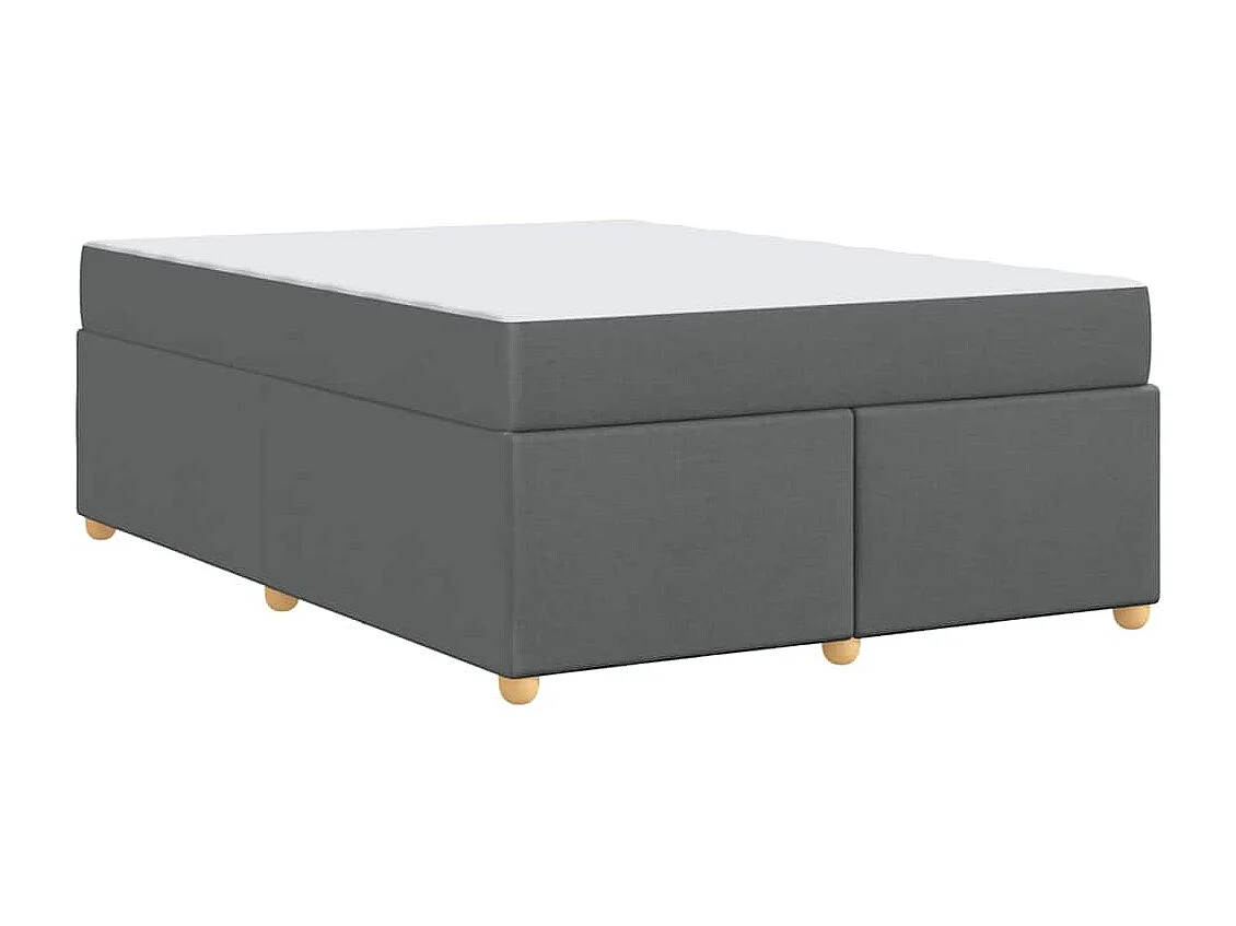 Cadre de lit avec matelas Gris foncé 160 x 200 cm tissu