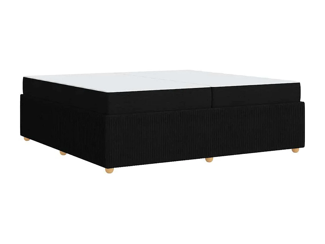 Cadre de lit avec matelas avec matelas Noir 200 x 200 cm tissu