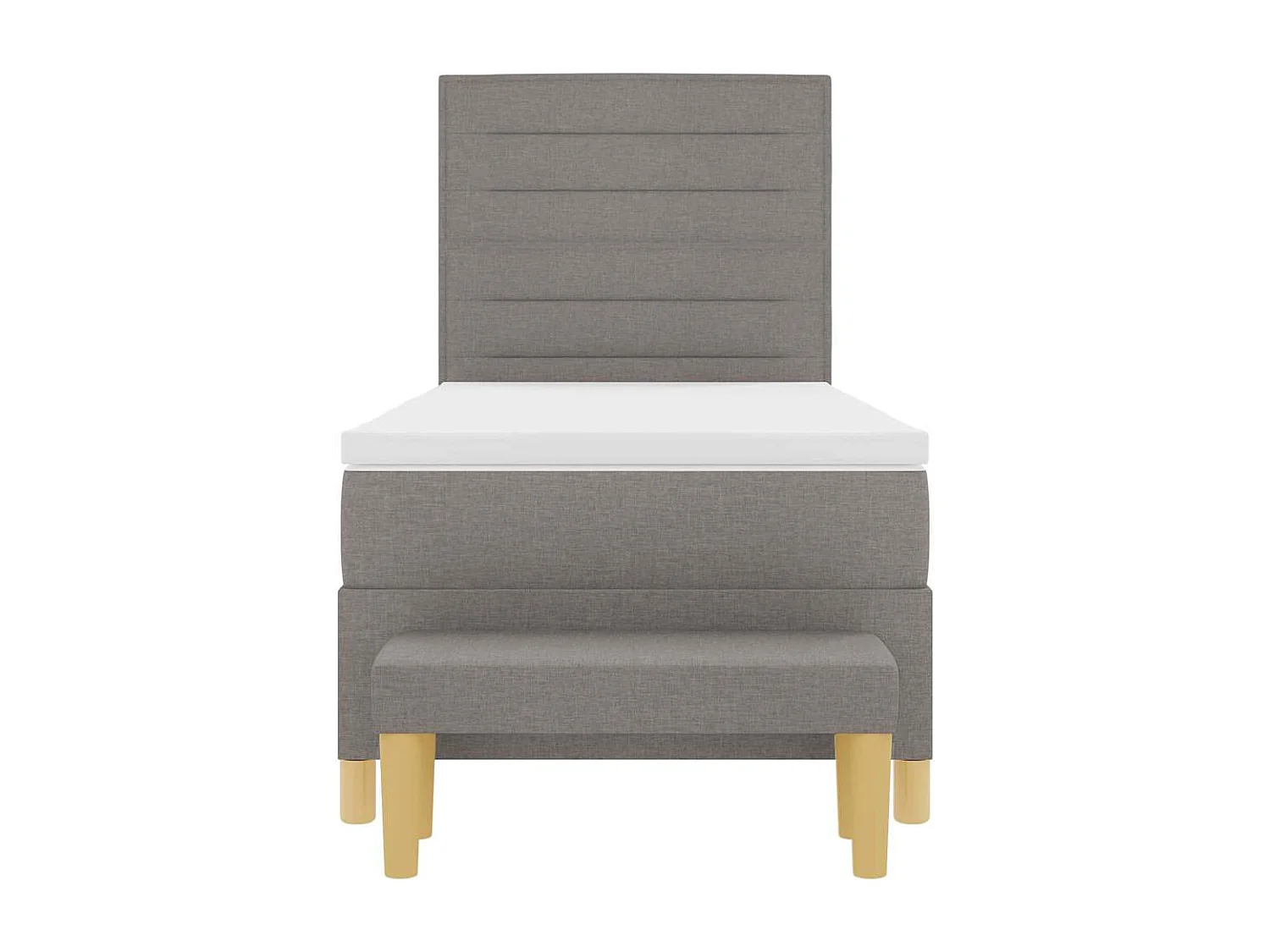 Cadre de lit avec matelas Taupe 100 x 200 cm tissu