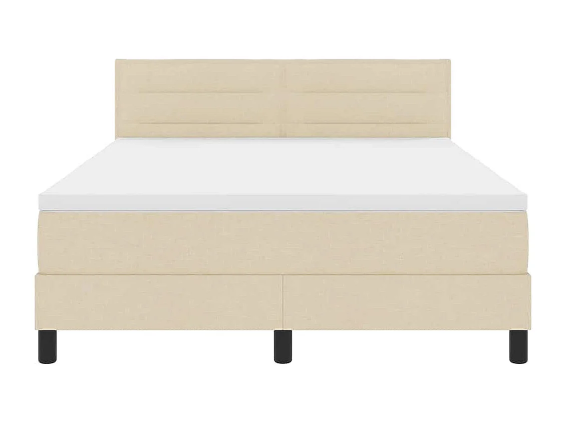 Cadre de lit avec matelas Crème 160 x 200 cm tissu