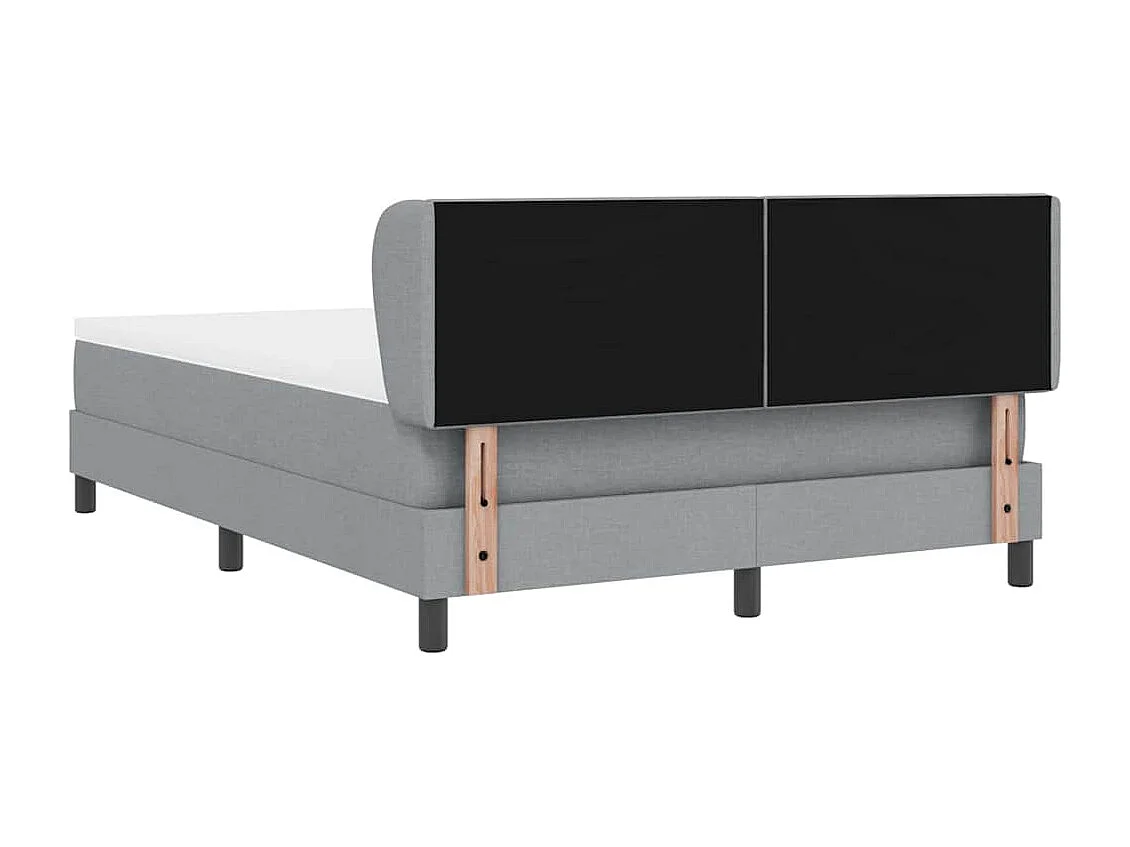 Cadre de lit avec matelas Gris clair 140 x 190 cm tissu
