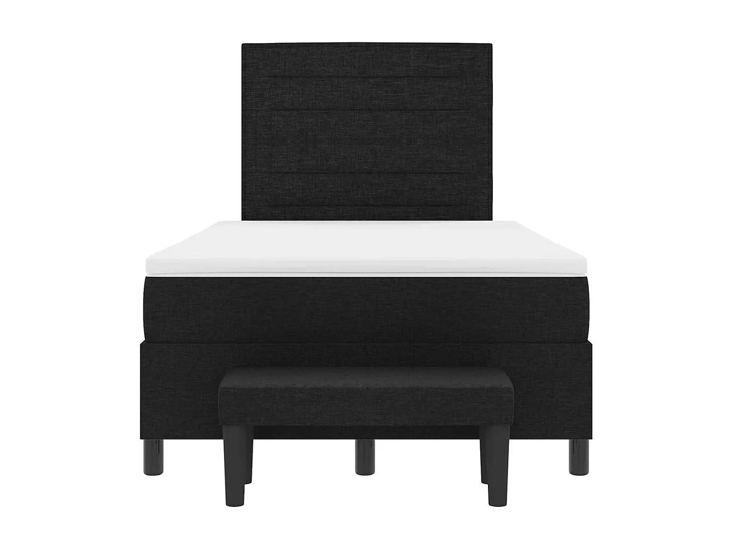 Cadre de lit avec matelas Noir 120 x 190 cm tissu