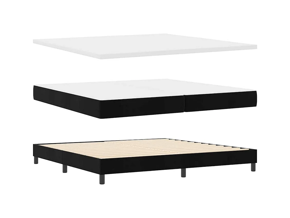 Cadre de lit avec matelas Noir 200 x 200 cm Velours