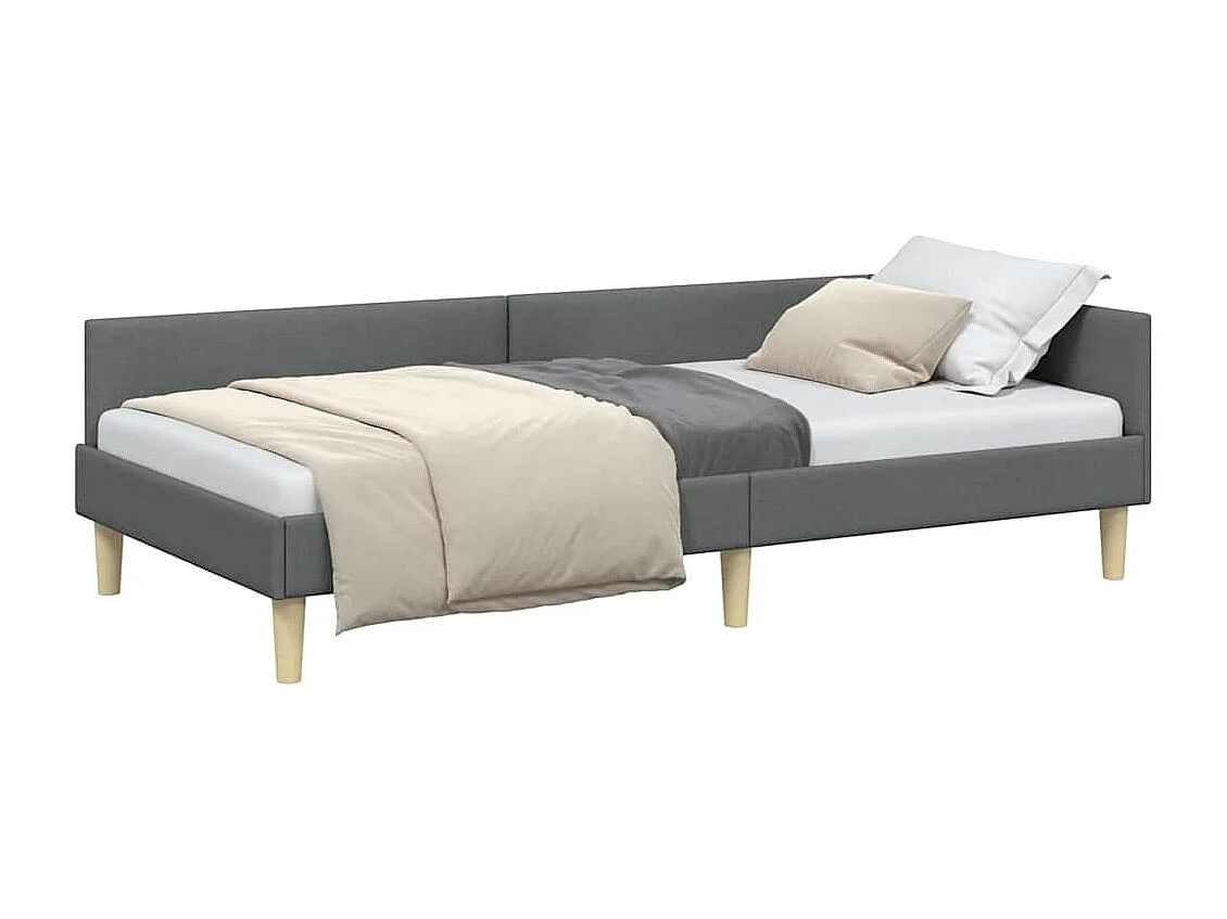 Cadre de lit d'angle Autre Gris foncé 90 x 200 cm