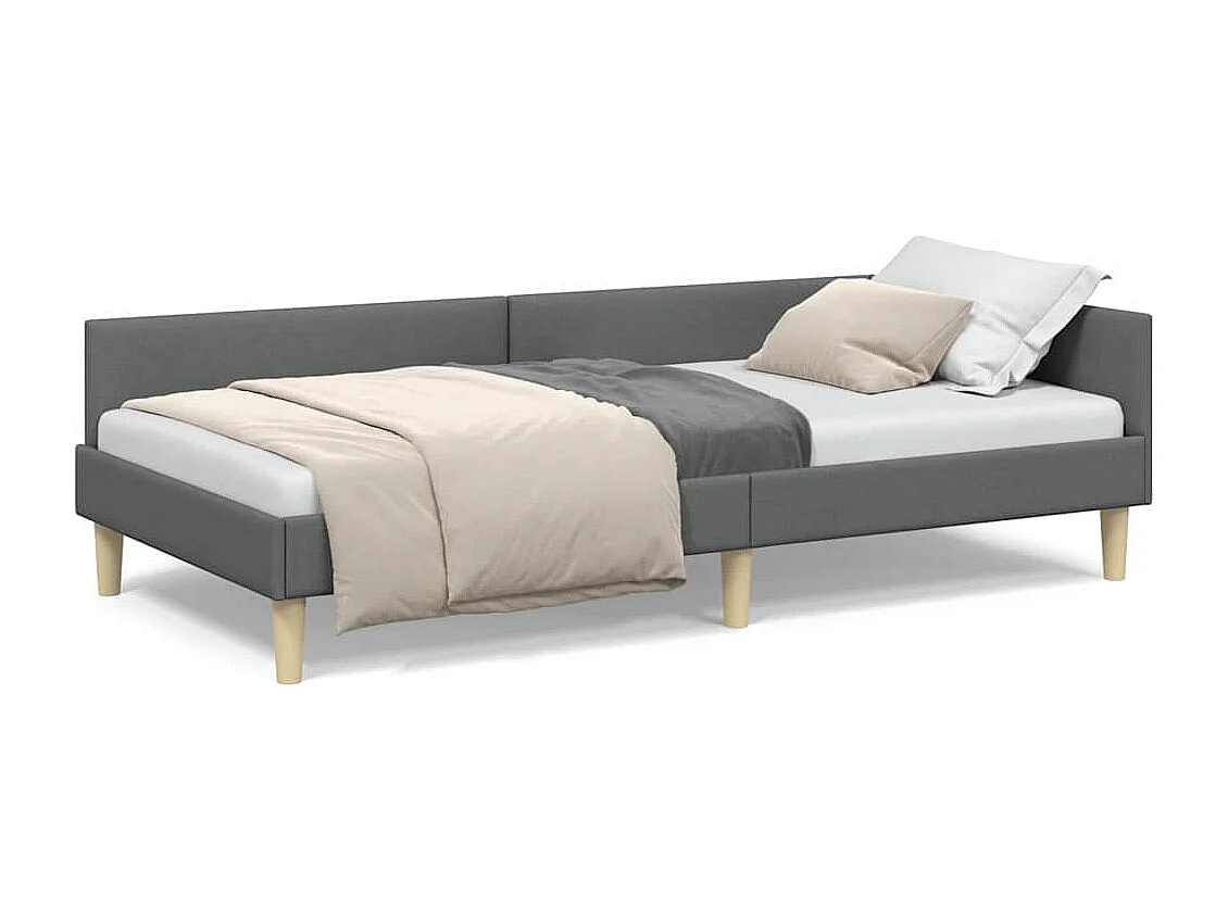 Cadre de lit d'angle Autre Gris foncé 90 x 200 cm