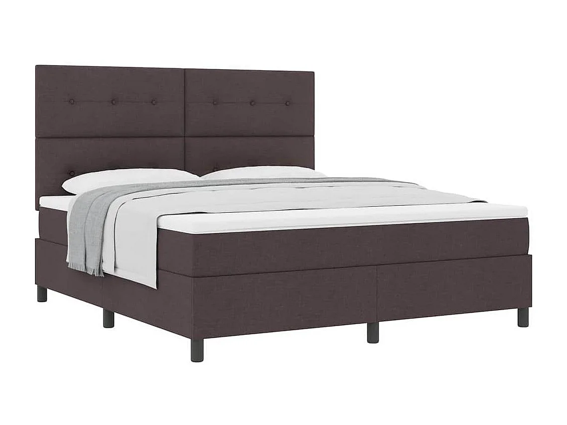 Cama tipo Box Spring Marrón oscuro 180 x 200 cm tela