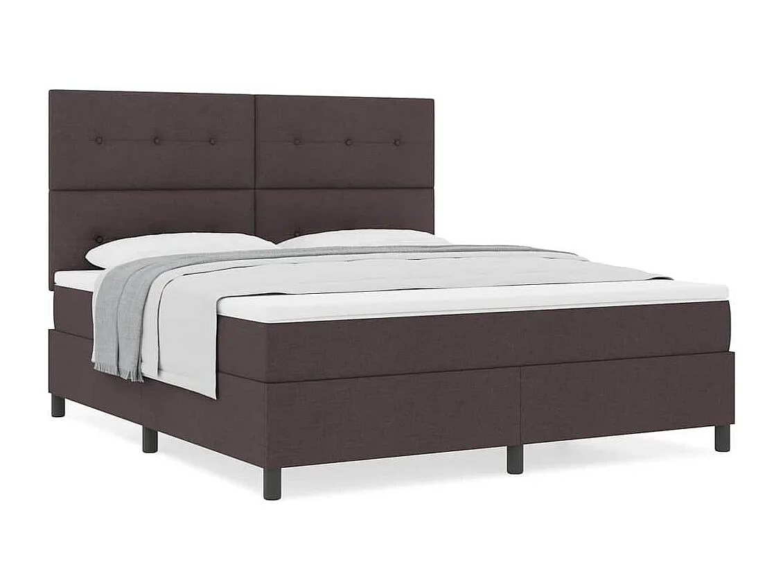 Cama tipo Box Spring Marrón oscuro 180 x 200 cm tela