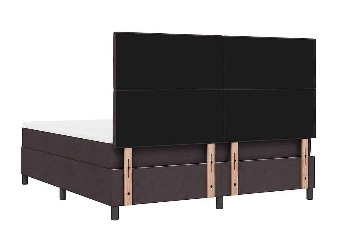 Cama tipo Box Spring Marrón oscuro 180 x 200 cm tela