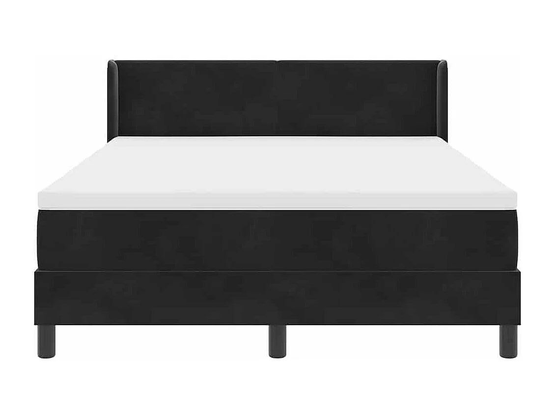 Cadre de lit avec matelas noir 100x200 cm en velours Noir