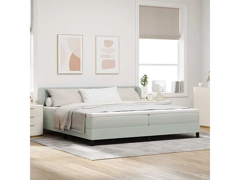 Cama Box Spring com Colchão Cinza Escuro 80x200 cm em Veludo
