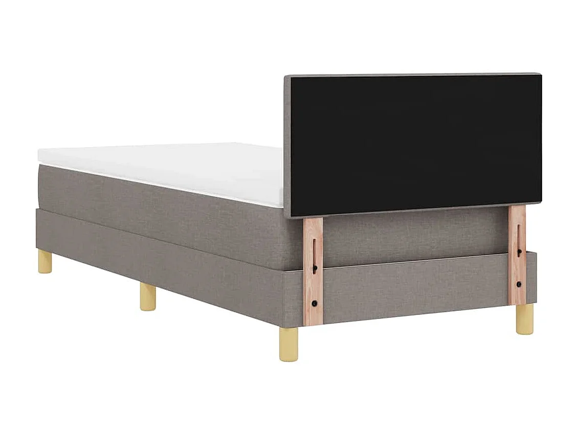 Cadre de lit avec matelas Taupe 90 x 200 cm tissu