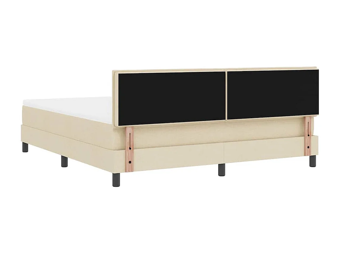 Cadre de lit avec matelas Crème 180 x 200 cm tissu