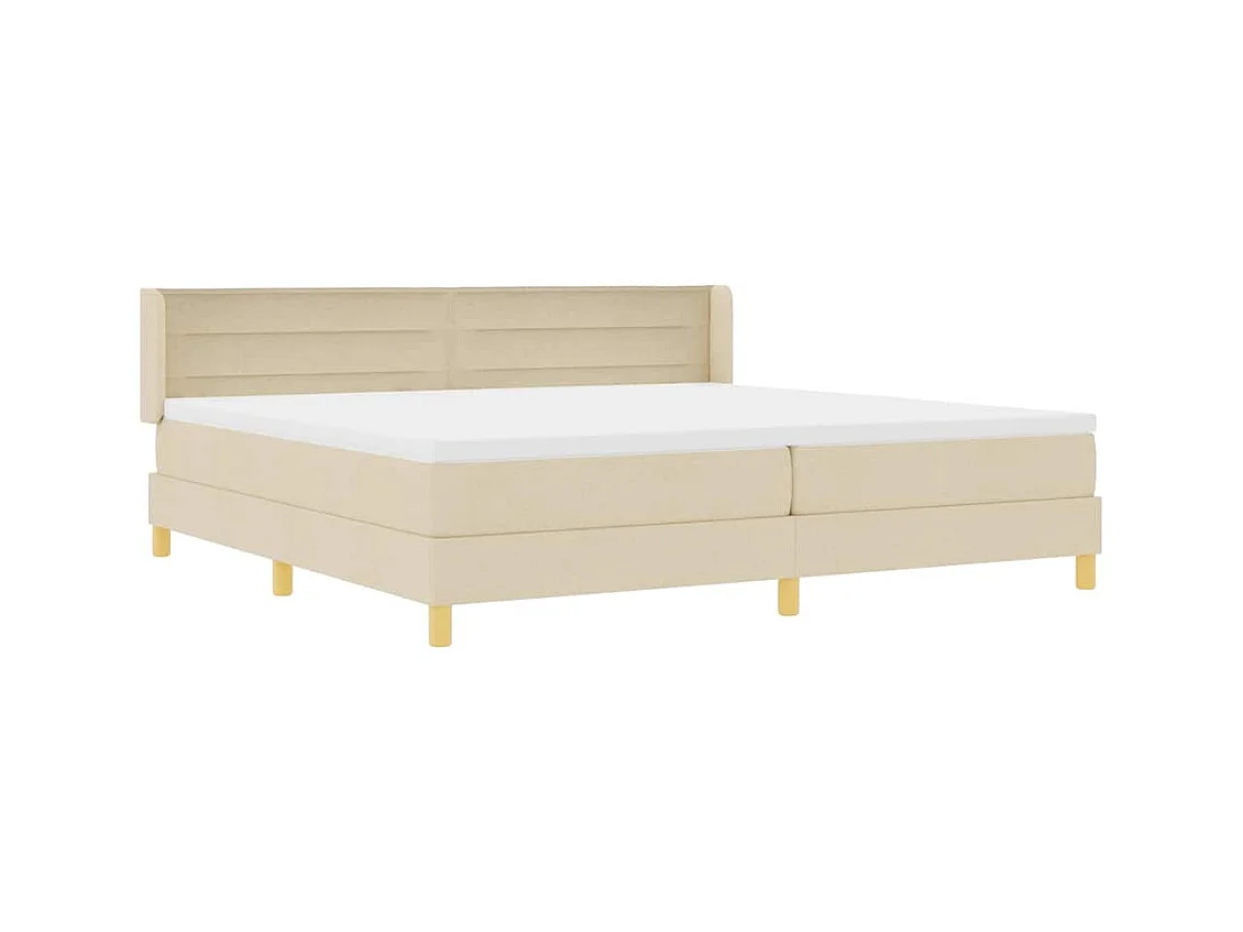 Cadre de lit avec matelas Crème 200 x 200 cm tissu